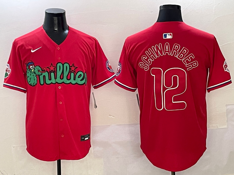 Men's Philadelphia Phillies Kyle Schwarber #12 Red Jersey